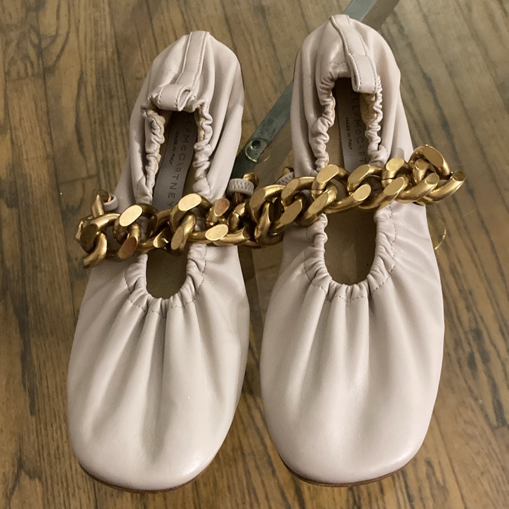 Celebrity Stylist Archive | Rare Stella Mccartney Ballet Flats Brass Gold Chain